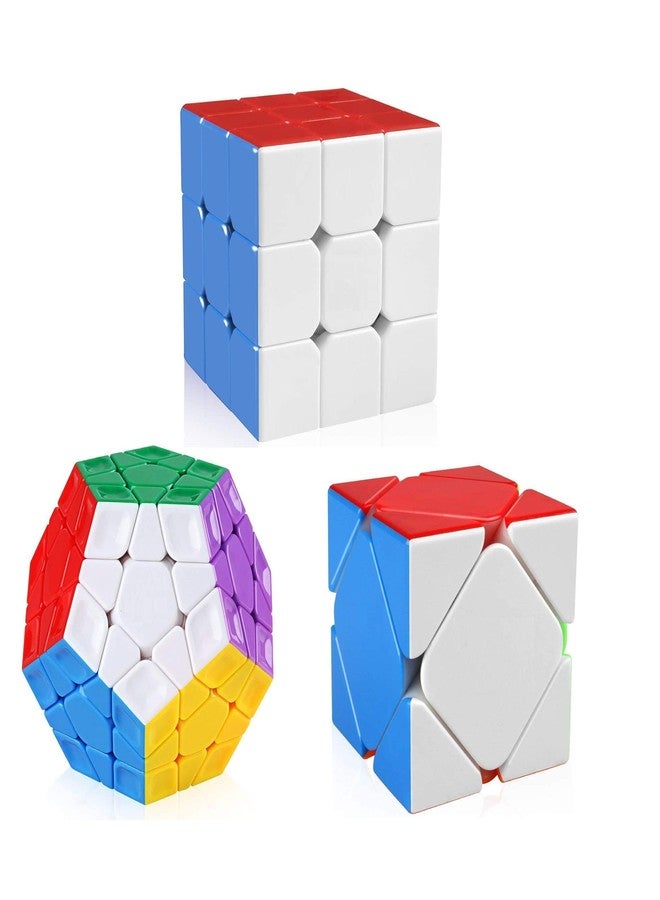 Authfort 3x3 Megaminx Skewb Speed Cube Set Stickerless Magic Cube Bundle 3x3x3 Megaminx Skewb Puzzles Toys - Image 1